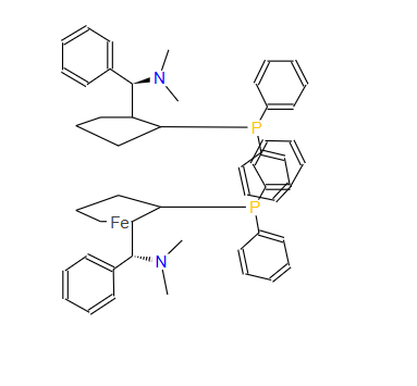 (S,S)-(-)-2,2'-双[-(N,N-二甲胺基)(苯基)甲基]-1,1'-双(二苯基磷)二茂铁,(ALPHAR,ALPHAR)-1,1'-BIS[ALPHA-(DIMETHYLAMINO)BENZYL]-(S,S)-2,2'-BIS(DIPHENYLPHOSPHINO)FERROCENE