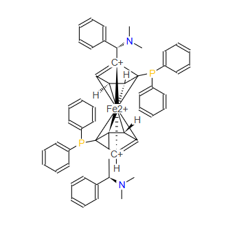 (RP,R′P)-1,1′-双[(S)-Α-(二甲氨基)苄基]-2,2′-双(二苯基膦)二茂铁,(AS,AS)-1,1#-BIS[-(DIMETHYLAMINO)BENZYL]-(R,R)-2,2#-BIS(DIPHENYLPHOSPHINO