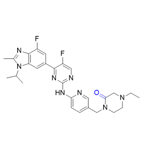 阿贝西利杂质15,4-ethyl-1-((6-((5-fluoro-4-(4-fluoro-1-isopropyl-2-methyl-1H-benzo[d] imidazol-6-yl)pyrimidin-2-yl)amino)pyridin-3-yl)methyl)piperazin-2- one