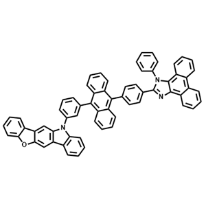 11-(3-(10-(4-(1-苯基-1H-菲[9,10-d]咪唑-2-基)苯基)蒽-9-基)苯基)-11H-苯并呋喃[3,2-b]咔唑,11-(3-(10-(4-(1-Phenyl-1H-phenanthro[9,10-d]imidazol-2-yl)phenyl)anthracen-9-yl)phenyl)-11H-benzofuro[3,2-b]carbazole