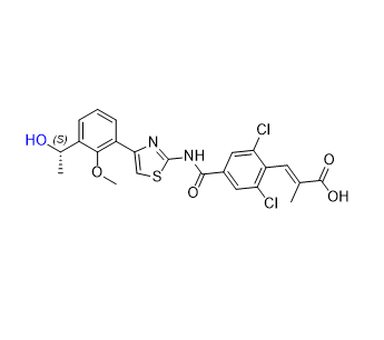 芦曲泊帕杂质13,(S,E)-3-(2,6-dichloro-4-((4-(3-(1-hydroxyethyl)-2-methoxyphenyl) thiazol-2-yl)carbamoyl)phenyl)-2-methylacrylic acid