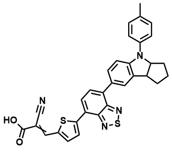 2-氰基-3-(5-(7-(4-(对甲苯基)-1,2,3,3a,4,8b-六氢环戊并[b]吲哚-7-基)苯并[c][1,2,5]噻二唑-4-基)噻吩-2-基)丙烯酸,2-Cyano-3-(5-(7-(4-(p-tolyl)-1,2,3,3a,4,8b-hexahydrocyclopenta[b]indol-7-yl)benzo[c][1,2,5]thiadiazol-4-yl)thiophen-2-yl)acrylic acid