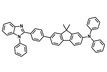 9,9-二甲基-N,N-二苯基-7-[4-(1-苯基-1H-苯并[d]咪唑-2-基)苯基]-9H-芴-2-胺,9,9-Dimethyl-N,N-diphenyl-7-(4-(1-phenyl-1H-benzo[d]imidazol-2-yl)phenyl)-9H-fluoren-2-amine