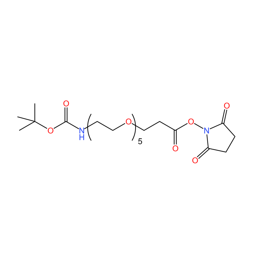 叔丁基-氨基-五乙二醇-丙酸琥珀酰亚胺酯,BocNH-PEG5-CH2CH2COONHS ester