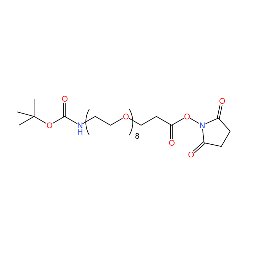叔丁基-氨基-八乙二醇-丙酸琥珀酰亚胺酯,BocNH-PEG8-CH2CH2COONHS ester