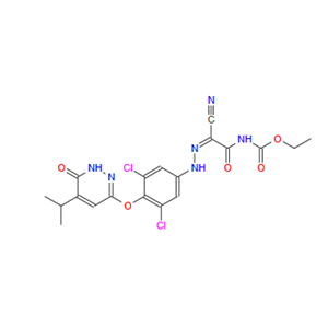 Carbamic acid, N-[(2Z)-2-cyano-2-[2-[3,5-dichloro-4-[[1,6-dihydro-5-(1-methylethyl)-6-oxo-3-pyridazinyl]oxy]phenyl]hydrazinylidene]acetyl]-, ethyl ester