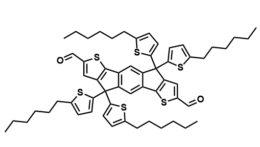 4,4,9,9-四(5-己基-2-噻吩基)-4,9-二氢-s-茚并[1,2-b:5,6-b′]二噻吩-2,7-甲醛,4,4,9,9-Tetrakis(5-hexyl-2-thienyl)-4,9-dihydro-s-indaceno[1,2-b:5,6-b′]dithiophene-2,7-carboxaldehyde