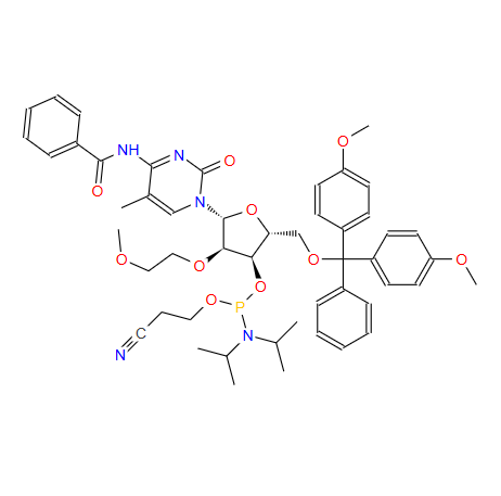 N4-苯甲酰基-5-甲基-5'-O-DMT-2'-氧-甲氧乙基胞苷-3'-氰乙氧基亚磷酰胺,DMT-2'-O-MOE-5-Me-C(Bz)-CE-Phosphoramidite