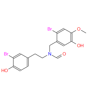 N-(3-溴-4-羟基苯乙基)-N-(2-溴-5-羟基-4-甲氧基苄基)甲酰胺,N-(3-Bromo-4-hydroxyphenethyl)-N-(2-bromo-5-hydroxy-4-methoxybenzyl)formamide