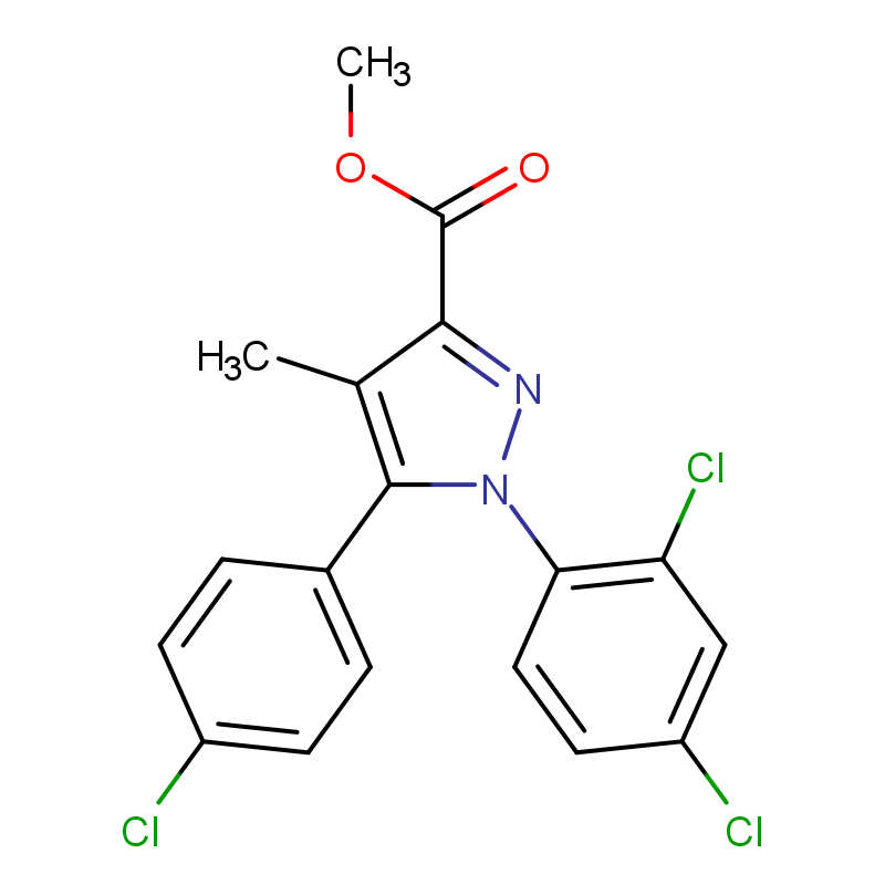 5-(4-氯苯基)-1-(2,4-二氯苯基)-4-甲基-1H-吡唑-3-甲酸甲酯,methyl 5-(4-chlorophenyl)-1-(2,4-dichlorophenyl)-4-methyl-1H-pyrazole-3-carboxylate