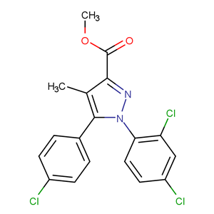 5-(4-氯苯基)-1-(2,4-二氯苯基)-4-甲基-1H-吡唑-3-甲酸甲酯 168272-78-4