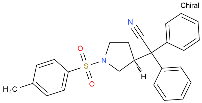 133099-09-9氢溴酸达非那新中间体,(S)-3-(1-Cyano-1,1-diphenylmethyl)-1-tosylpyrrolidine