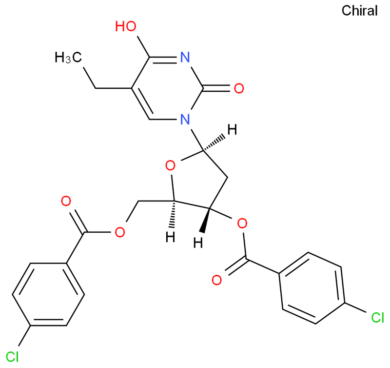 3',5'-二-O-(4-氯苯甲酰基)-2'-脱氧-5-乙基尿苷,2'-deoxy-5-ethyl-, 3',5'-bis(p-chlorobenzoate