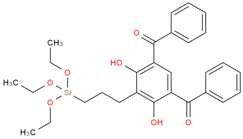 Methanone,1,1'-[4,6-dihydroxy-5-[3-(triethoxysilyl)propyl]-1,3-phenylene]bis[1-phenyl-,Methanone,1,1'-[4,6-dihydroxy-5-[3-(triethoxysilyl)propyl]-1,3-phenylene]bis[1-phenyl-