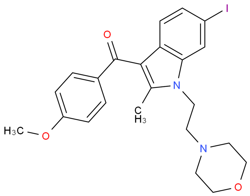 AM630,1-[2-(morpholin-4-yl)ethyl]-2-methyl-3-(4-methoxybenzoyl)-6-iodoindole