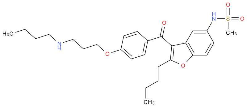 SR 35021;N-[2-丁基-3-[4-[3-(丁基氨基)丙氧基]苯甲酰基]-5-苯并呋喃基]甲磺酰胺,N-[2-Butyl-3-[4-[3-(butylamino)propoxy]benzoyl]-5-benzofuranyl]methanesulfonamide