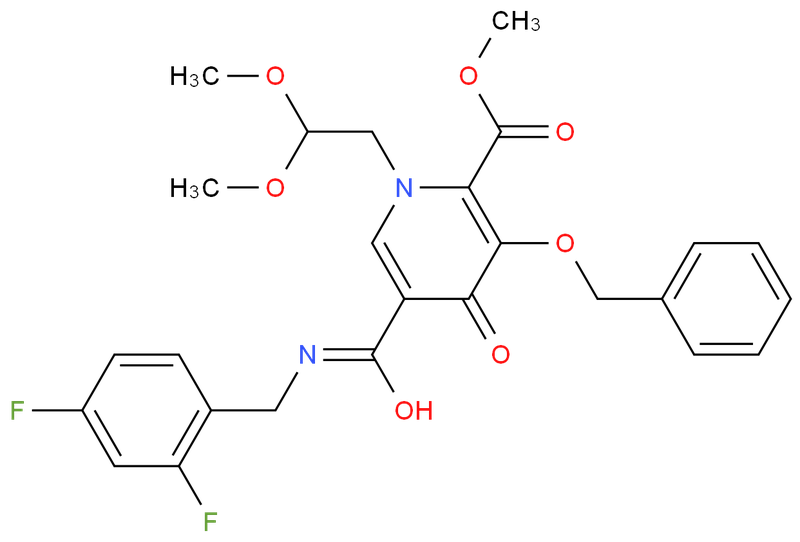 度鲁特韦中间体,5-[[[(2,4-Difluorophenyl)methyl]amino]carbonyl]-1-(2,2-dimethoxyethyl)-1,4-dihydro-4-oxo-3-(phenylmethoxy)-2-pyridinecarboxylic acid methyl ester