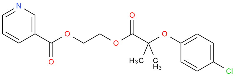 依托贝特; 2-(4-氯苯氧基)-2-甲基丙酸 2-(烟酰氧)乙基酯,2-(4-Chlorophenoxy)-2-methylpropionic acid 2-(nicotinoyloxy)ethyl este