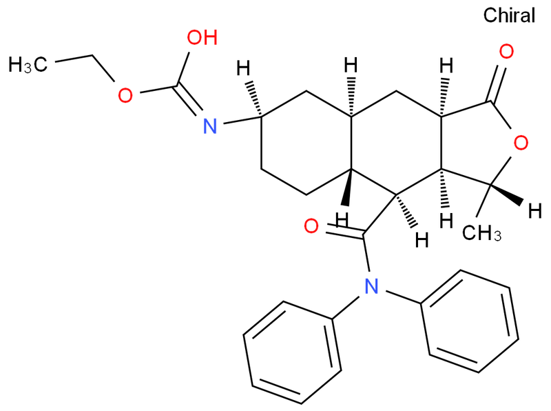 沃拉帕沙中间体,Ethyl ((1R,3aR,4aR,6R,8aR,9S,9aS)-9-(diphenylcarbamoyl)-1-methyl-3-oxododecahydronaphtho[2,3-c]furan-6-yl)carbamate