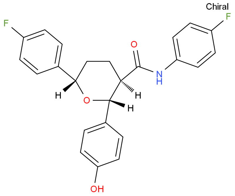 依折麦布四氢吡喃杂质(SCH59566),(2R,3R,6S)-N,6-Bis(4-fluorophenyl)tetrahydro-2-(4-hydroxyphenyl)-2H-pyran-3-carboxaMide