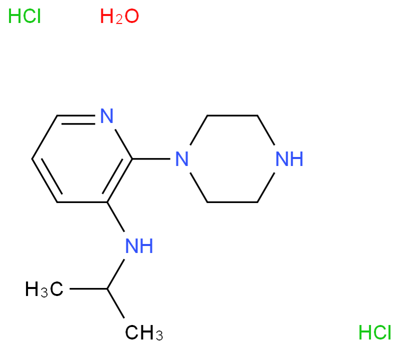 N-(1-甲基乙基)-2-(1-哌嗪)-3-氨基吡啶双盐酸盐水合物,3-PYRIDYLAMINE, N-(1-METHYLETHYL)-2-(1-PIPERAZINYL)-,DIHYDROCHLORIDE MONOHYDRATE