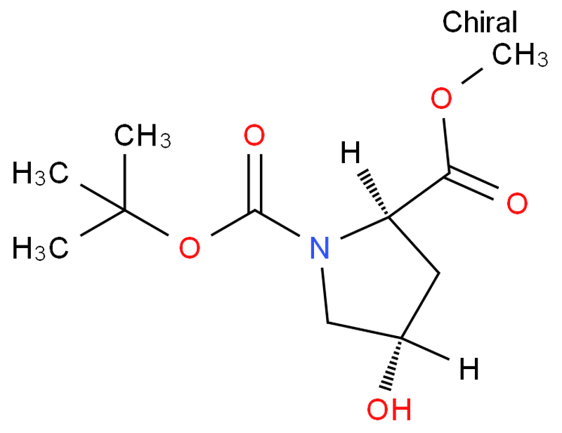 N-Boc-反式-4-羟基-D-脯氨酸甲酯,(2R,4S)-1-t-butoxycarbonyl- 4-hydroxy-pyrrolidine-2-carboxylic acid methyl ester