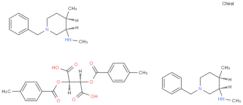 (2R,3R)-2,3-雙[(4-甲基苯甲?；?氧基]丁二酸和 (3R,4R)-N,4-二甲基-1-(苯基甲基)-3-哌啶胺的化合物,(2R,3R)-2,3-Bis[(4-methylbenzoyl)oxy]butanedioic acid compd. with (3R,4R)-N,4-dimethyl-1-(phenylmethyl)-3-piperidinamine