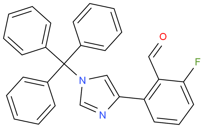 2-氟-6-（1-三苯甲基-1H-咪唑-4-）苯甲醛,2-fluoro-6-(1-trityl-1H-imidazol-4-yl)benzaldehyde