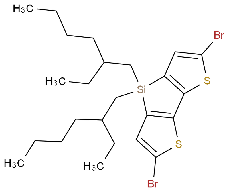 2,6-二溴-4,4-雙(2-乙基己基)-4H-硅雜環(huán)戊二烯并[3,2-b:4,5-b']二噻吩{2,6-Dibromo-4,4-bis(2-ethylhexyl)-4H-silolo[3,2-b:4,5-b']dithiophene}