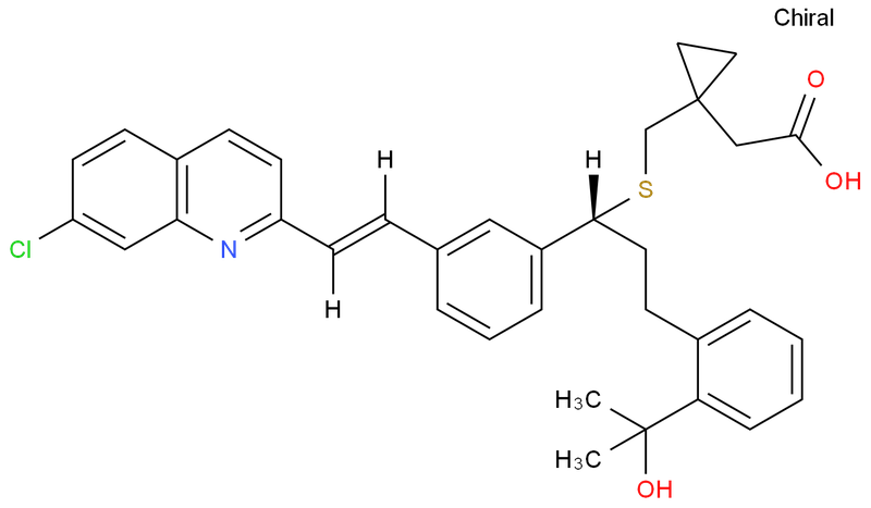 莫特司特鈉鹽,sodium (R,E)-2-(1-((1-(3-(2-(7-chloroquinolin-2-yl)vinyl)phenyl)-3-(2-(2-hydroxypropan-2-yl)phenyl)propylthio)methyl)cyclopropyl)acetate